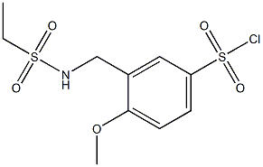 3-(ethanesulfonamidomethyl)-4-methoxybenzene-1-sulfonyl chloride Struktur