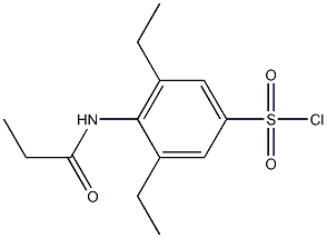 3,5-diethyl-4-propanamidobenzene-1-sulfonyl chloride Struktur