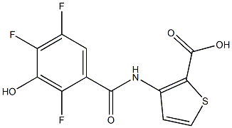 3-[(2,4,5-trifluoro-3-hydroxybenzene)amido]thiophene-2-carboxylic acid Struktur