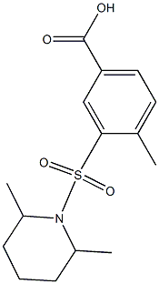 3-[(2,6-dimethylpiperidine-1-)sulfonyl]-4-methylbenzoic acid Struktur