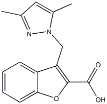 3-[(3,5-dimethyl-1H-pyrazol-1-yl)methyl]-1-benzofuran-2-carboxylic acid Struktur