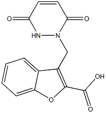 3-[(3,6-dioxo-1,2,3,6-tetrahydropyridazin-1-yl)methyl]-1-benzofuran-2-carboxylic acid Struktur