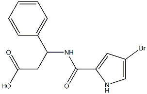 3-[(4-bromo-1H-pyrrol-2-yl)formamido]-3-phenylpropanoic acid Struktur