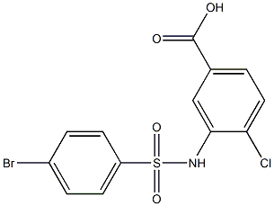 3-[(4-bromobenzene)sulfonamido]-4-chlorobenzoic acid Struktur