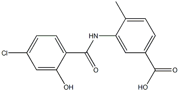 3-[(4-chloro-2-hydroxybenzene)amido]-4-methylbenzoic acid Struktur