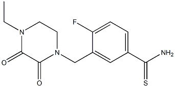 3-[(4-ethyl-2,3-dioxopiperazin-1-yl)methyl]-4-fluorobenzene-1-carbothioamide Struktur