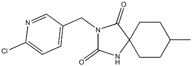 3-[(6-chloropyridin-3-yl)methyl]-8-methyl-1,3-diazaspiro[4.5]decane-2,4-dione Struktur