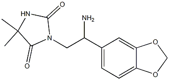 3-[2-amino-2-(2H-1,3-benzodioxol-5-yl)ethyl]-5,5-dimethylimidazolidine-2,4-dione Struktur