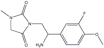 3-[2-amino-2-(3-fluoro-4-methoxyphenyl)ethyl]-1-methylimidazolidine-2,4-dione Struktur