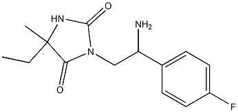 3-[2-amino-2-(4-fluorophenyl)ethyl]-5-ethyl-5-methylimidazolidine-2,4-dione Struktur