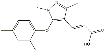 3-[5-(2,4-dimethylphenoxy)-1,3-dimethyl-1H-pyrazol-4-yl]prop-2-enoic acid Struktur