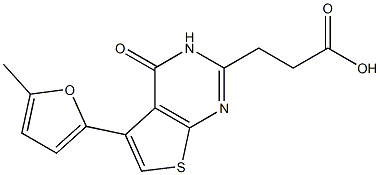 3-[5-(5-methylfuran-2-yl)-4-oxo-3H,4H-thieno[2,3-d]pyrimidin-2-yl]propanoic acid Struktur