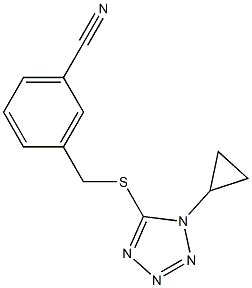 3-{[(1-cyclopropyl-1H-1,2,3,4-tetrazol-5-yl)sulfanyl]methyl}benzonitrile Struktur