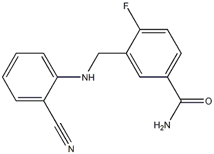 3-{[(2-cyanophenyl)amino]methyl}-4-fluorobenzamide Struktur