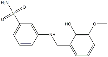 3-{[(2-hydroxy-3-methoxyphenyl)methyl]amino}benzene-1-sulfonamide Struktur