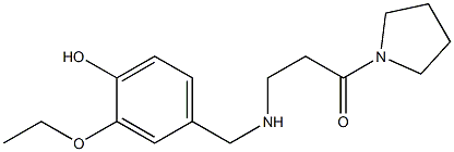 3-{[(3-ethoxy-4-hydroxyphenyl)methyl]amino}-1-(pyrrolidin-1-yl)propan-1-one Struktur