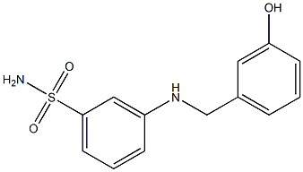 3-{[(3-hydroxyphenyl)methyl]amino}benzene-1-sulfonamide Struktur