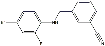 3-{[(4-bromo-2-fluorophenyl)amino]methyl}benzonitrile Struktur