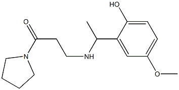 3-{[1-(2-hydroxy-5-methoxyphenyl)ethyl]amino}-1-(pyrrolidin-1-yl)propan-1-one Struktur