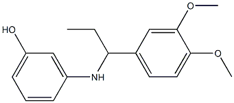 3-{[1-(3,4-dimethoxyphenyl)propyl]amino}phenol Struktur