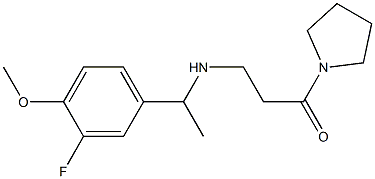 3-{[1-(3-fluoro-4-methoxyphenyl)ethyl]amino}-1-(pyrrolidin-1-yl)propan-1-one Struktur