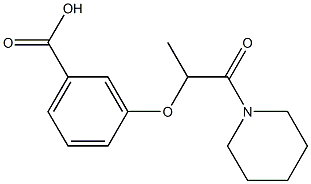 3-{[1-oxo-1-(piperidin-1-yl)propan-2-yl]oxy}benzoic acid Struktur