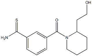 3-{[2-(2-hydroxyethyl)piperidin-1-yl]carbonyl}benzenecarbothioamide Struktur