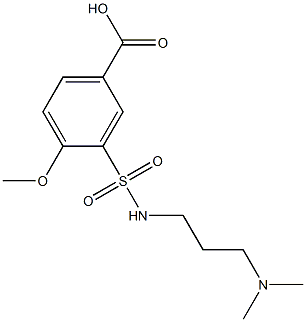 3-{[3-(dimethylamino)propyl]sulfamoyl}-4-methoxybenzoic acid Struktur