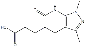 3-{1,3-dimethyl-6-oxo-1H,4H,5H,6H,7H-pyrazolo[3,4-b]pyridin-5-yl}propanoic acid Struktur