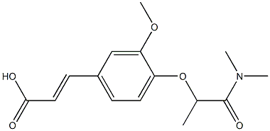 3-{4-[1-(dimethylcarbamoyl)ethoxy]-3-methoxyphenyl}prop-2-enoic acid Struktur