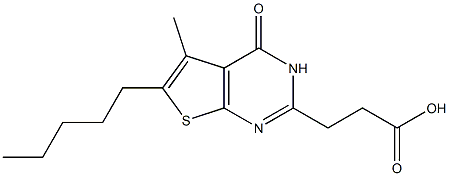 3-{5-methyl-4-oxo-6-pentyl-3H,4H-thieno[2,3-d]pyrimidin-2-yl}propanoic acid Struktur