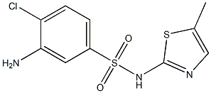 3-amino-4-chloro-N-(5-methyl-1,3-thiazol-2-yl)benzene-1-sulfonamide Struktur