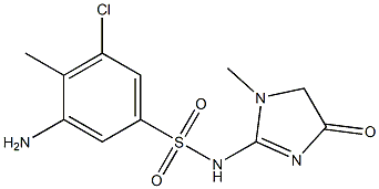 3-amino-5-chloro-4-methyl-N-(1-methyl-4-oxo-4,5-dihydro-1H-imidazol-2-yl)benzene-1-sulfonamide Struktur