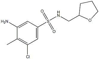 3-amino-5-chloro-4-methyl-N-(oxolan-2-ylmethyl)benzene-1-sulfonamide Struktur