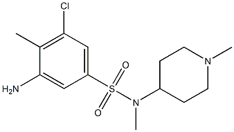 3-amino-5-chloro-N,4-dimethyl-N-(1-methylpiperidin-4-yl)benzene-1-sulfonamide Struktur