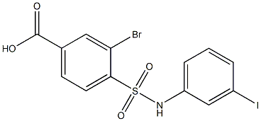 3-bromo-4-[(3-iodophenyl)sulfamoyl]benzoic acid Struktur