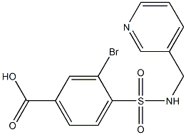 3-bromo-4-[(pyridin-3-ylmethyl)sulfamoyl]benzoic acid Struktur