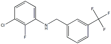 3-chloro-2-fluoro-N-{[3-(trifluoromethyl)phenyl]methyl}aniline Struktur