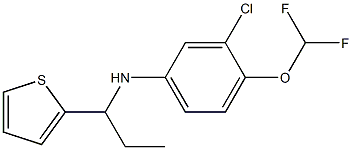 3-chloro-4-(difluoromethoxy)-N-[1-(thiophen-2-yl)propyl]aniline Struktur