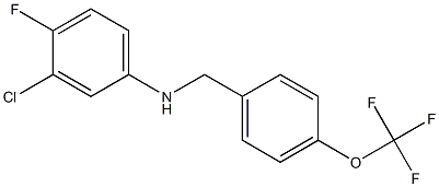 3-chloro-4-fluoro-N-{[4-(trifluoromethoxy)phenyl]methyl}aniline Struktur