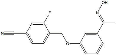 3-fluoro-4-{3-[1-(hydroxyimino)ethyl]phenoxymethyl}benzonitrile Struktur