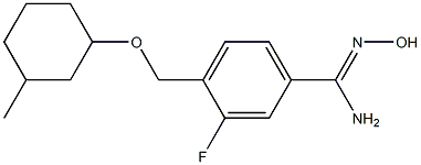 3-fluoro-N'-hydroxy-4-{[(3-methylcyclohexyl)oxy]methyl}benzene-1-carboximidamide Struktur