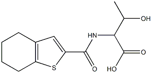 3-hydroxy-2-(4,5,6,7-tetrahydro-1-benzothiophen-2-ylformamido)butanoic acid Struktur