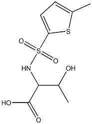 3-hydroxy-2-[(5-methylthiophene-2-)sulfonamido]butanoic acid Struktur