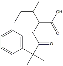 3-methyl-2-(2-methyl-2-phenylpropanamido)pentanoic acid Struktur