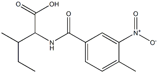 3-methyl-2-[(4-methyl-3-nitrophenyl)formamido]pentanoic acid Structure