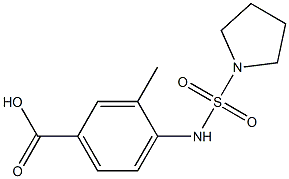 3-methyl-4-[(pyrrolidine-1-sulfonyl)amino]benzoic acid Struktur