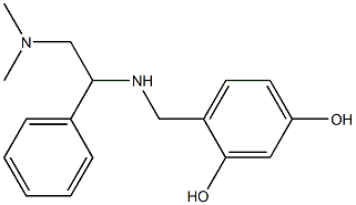 4-({[2-(dimethylamino)-1-phenylethyl]amino}methyl)benzene-1,3-diol Struktur