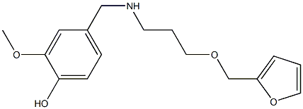 4-({[3-(furan-2-ylmethoxy)propyl]amino}methyl)-2-methoxyphenol Struktur