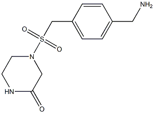 4-({[4-(aminomethyl)phenyl]methane}sulfonyl)piperazin-2-one Struktur